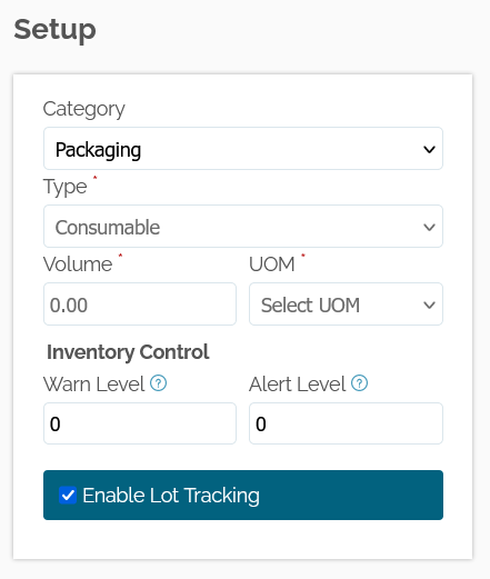 Brewery - Inventory Item Lot Tracking Details