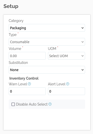 BarSight brewery inventory item setup